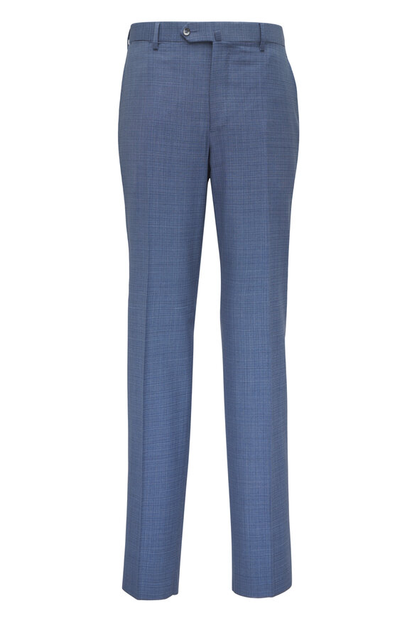 Isaia Slate Blue Tonal Check Wool Suit - view 4