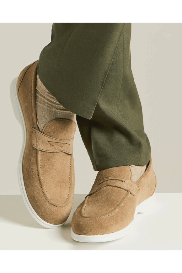 Kiton Tan Castora Suede Casual Loafer - view 4
