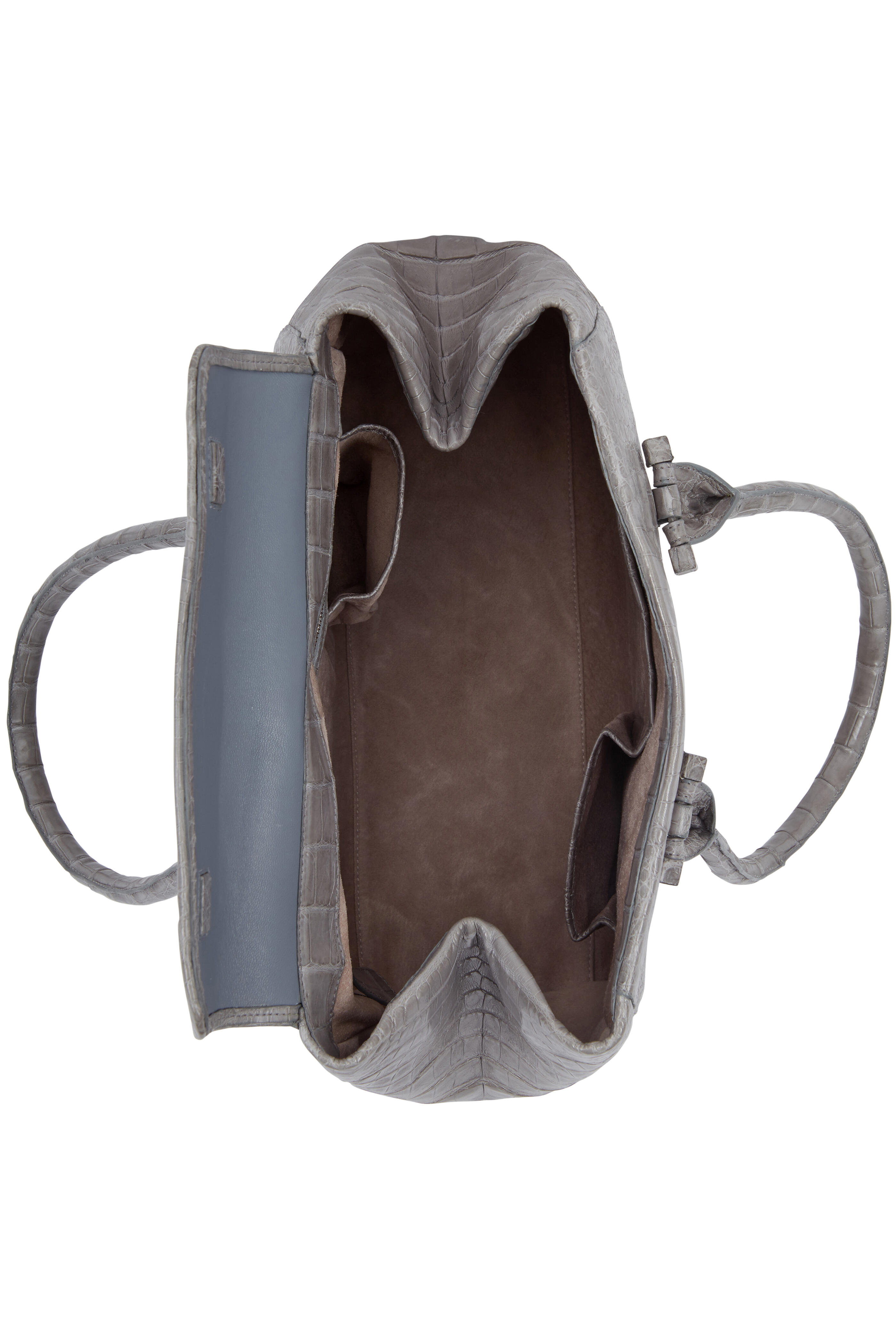 Nancy Gonzalez - Gray Crocodile Medium Convertible Tote