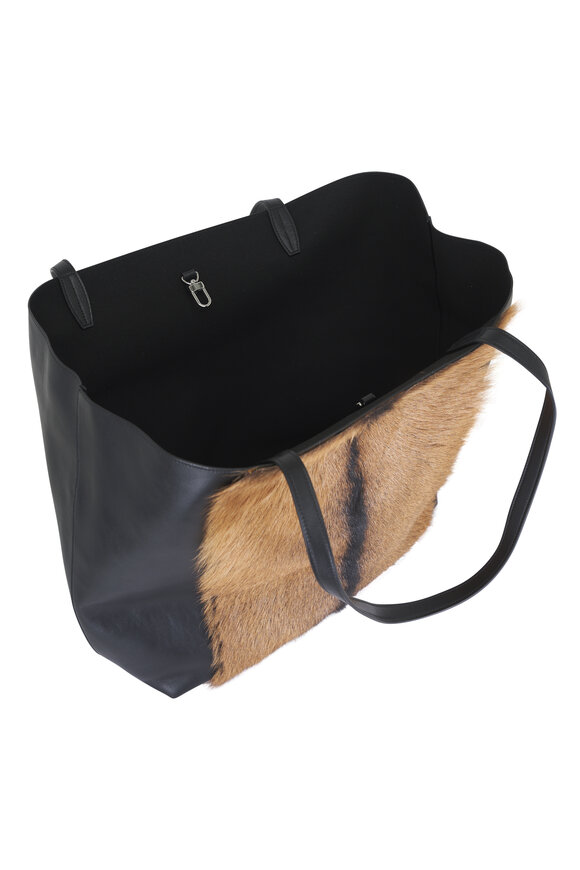Totême Roam Black & Tan Leather Tote - view 4