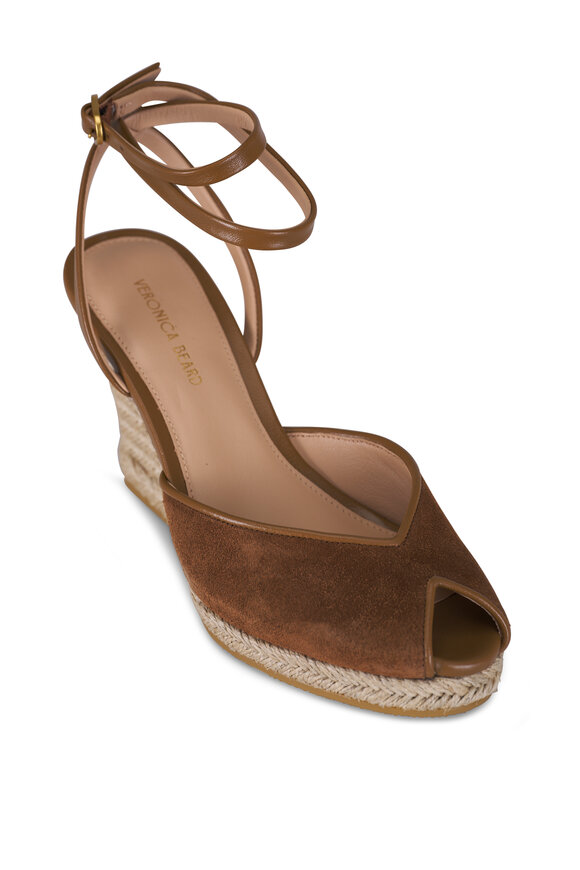 Veronica Beard Pasina Chestnut Suede Espadrille Wedge