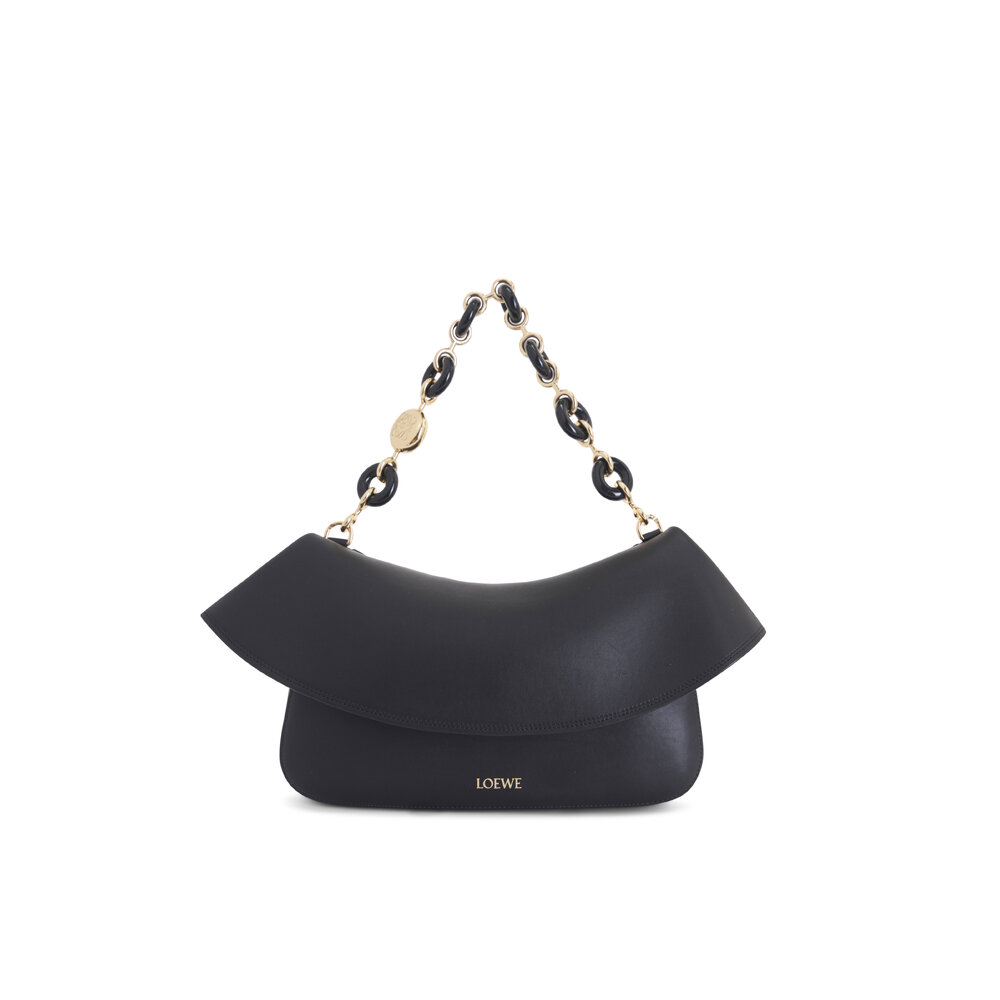 Loewe - Medium Ola Black Fold Over Chain Bag | Mitchell Stores