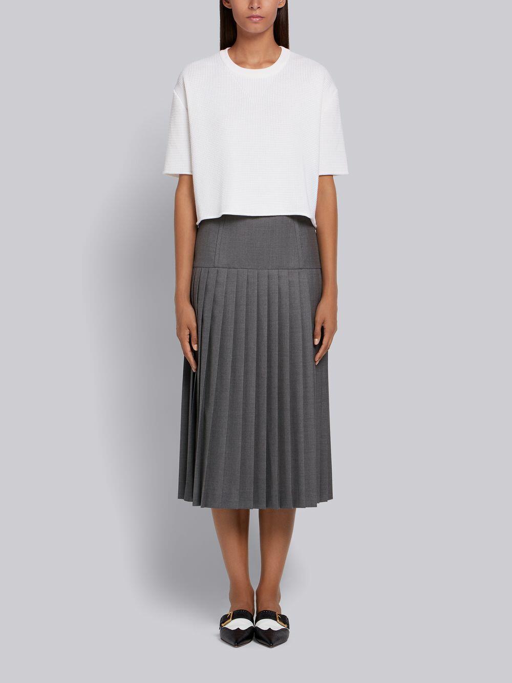 Thom Browne - White Wool Boxy Crop Sweater