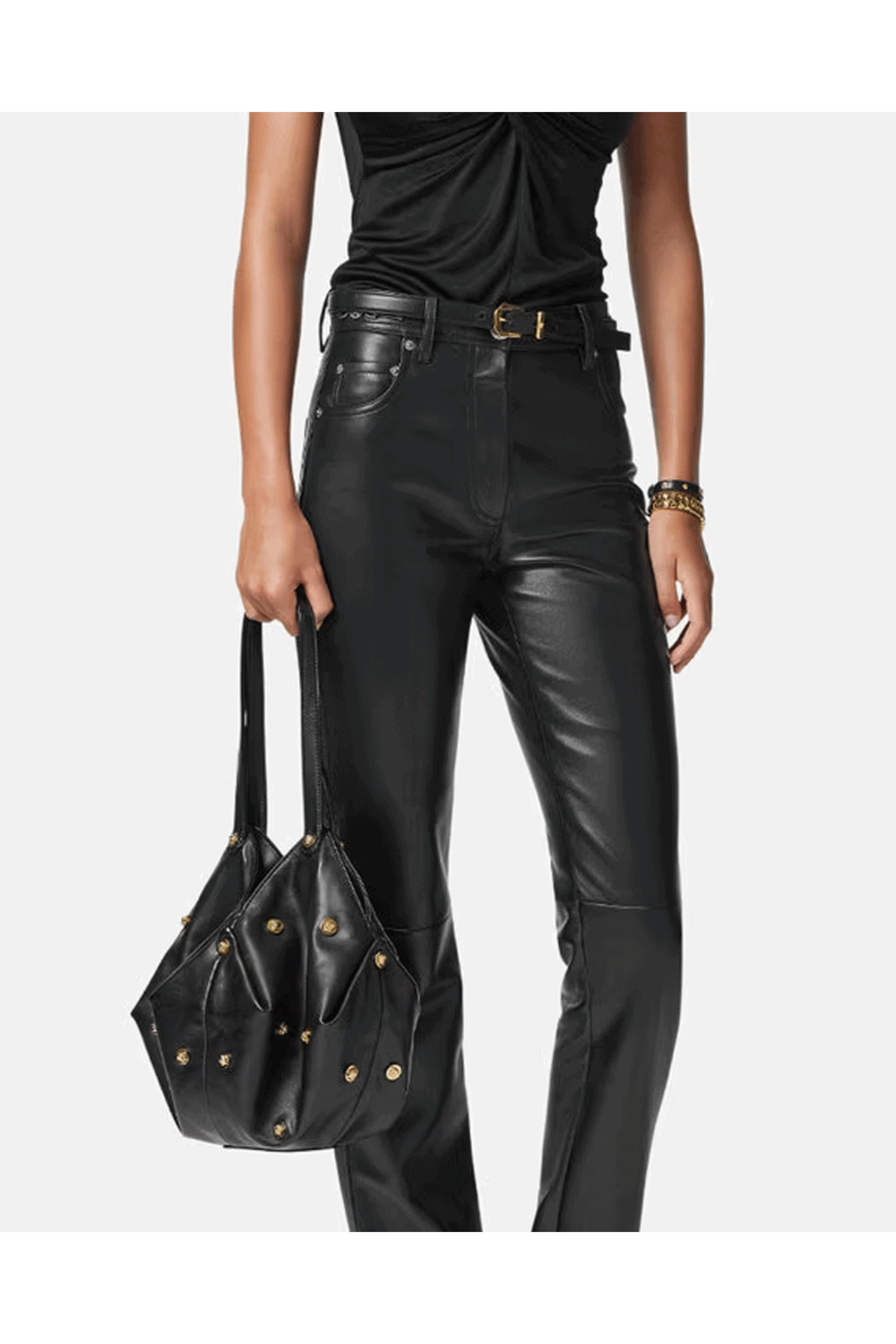 Versace - Protea Shoulder Bag in Black and Gold | Mitchell