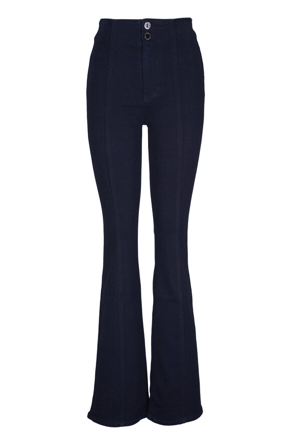 Veronica Beard Beverly Seamed Indigo Rinse Skinny Flare Jean