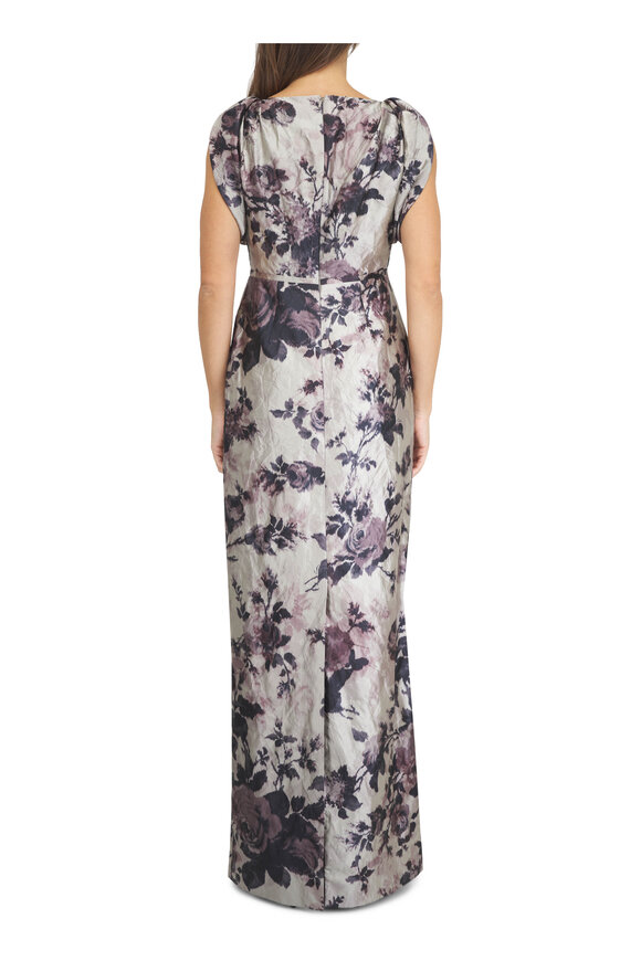 Erdem Pearl Floral Textured Satin Draped Gown - view 3