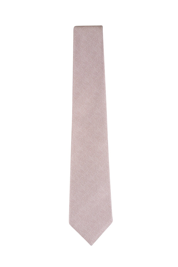 Kiton Taupe Silk Necktie - view 1