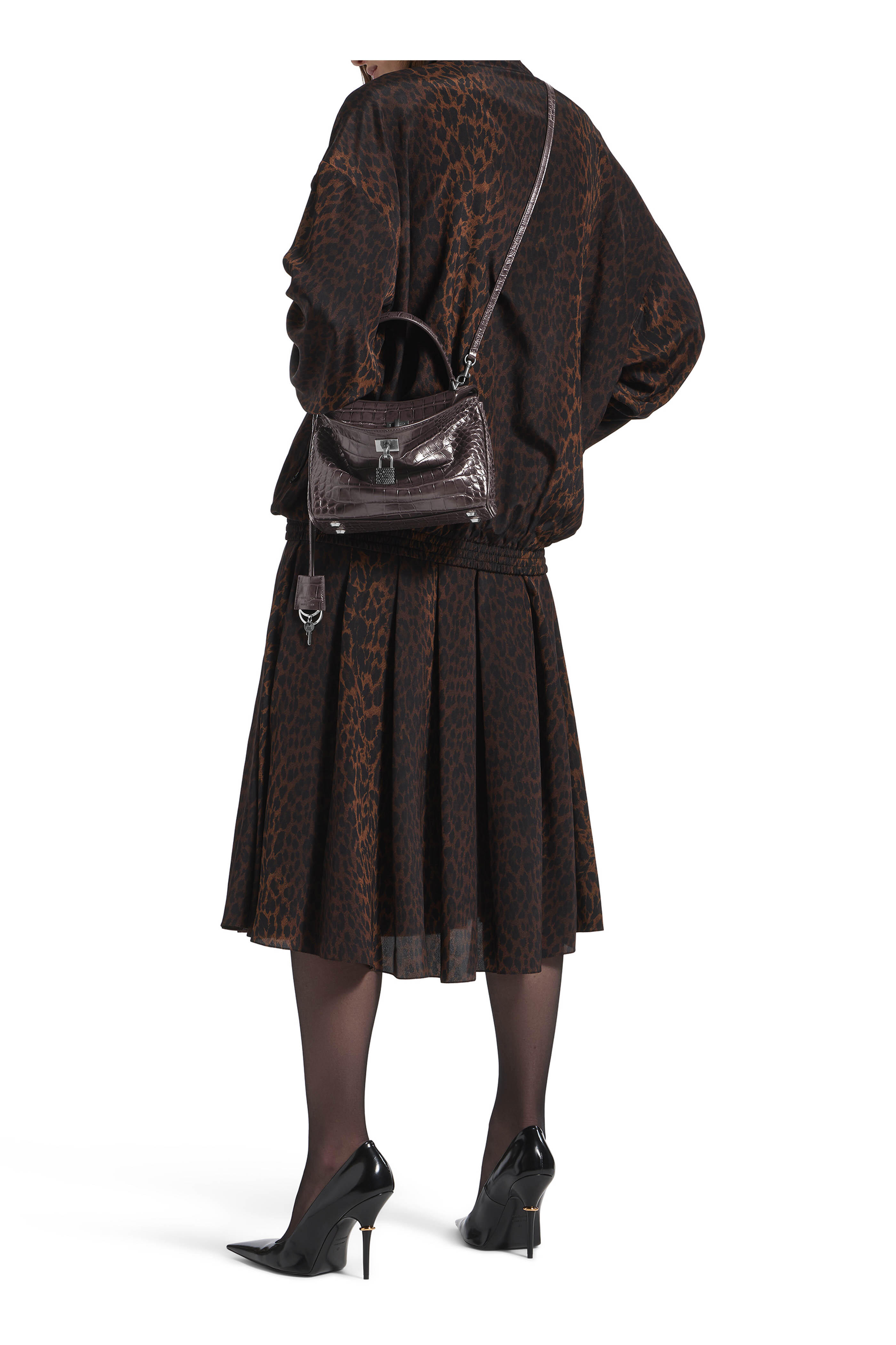 Balenciaga - Rodeo Ebony Embossed Leather Top Handle Bag