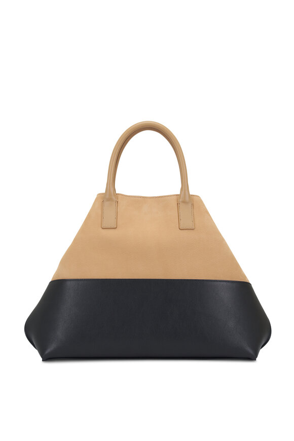 Akris - Medium AI Camel & Black Leather Tote