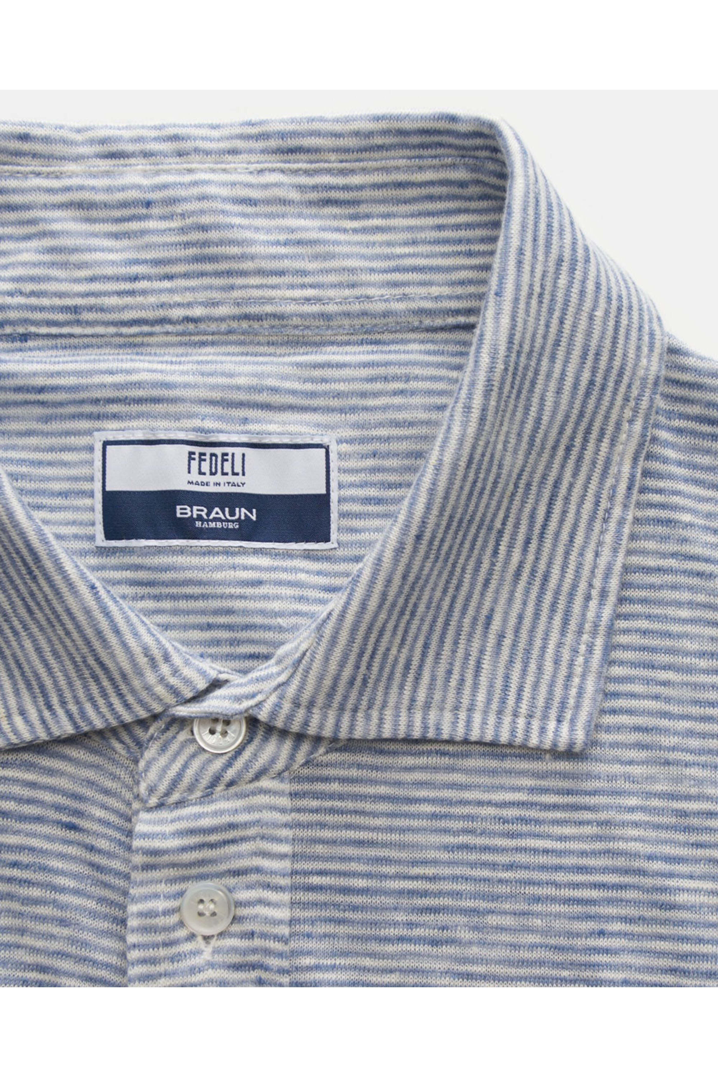 Fedeli - Light Blue Stripe Polo Shirt