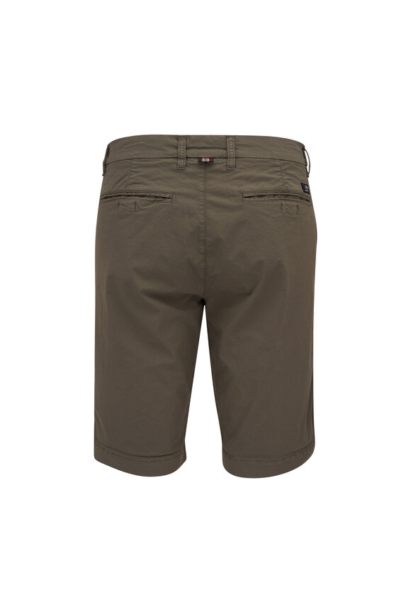 Masons - Solid Olive Green Washed Shorts 