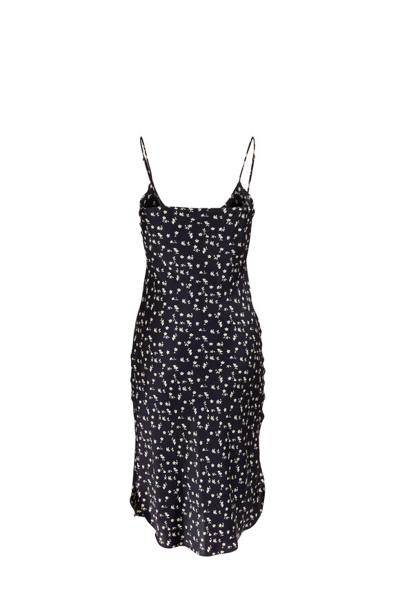 Nili Lotan - Black & White Floral Silk Tank Dress