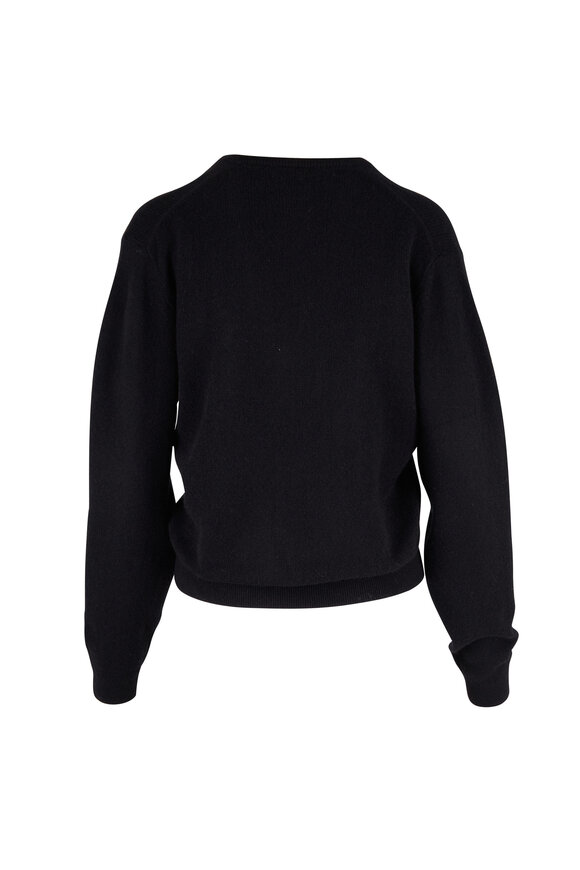 Khaite - Sam Black Cashmere V-Neck Sweater 