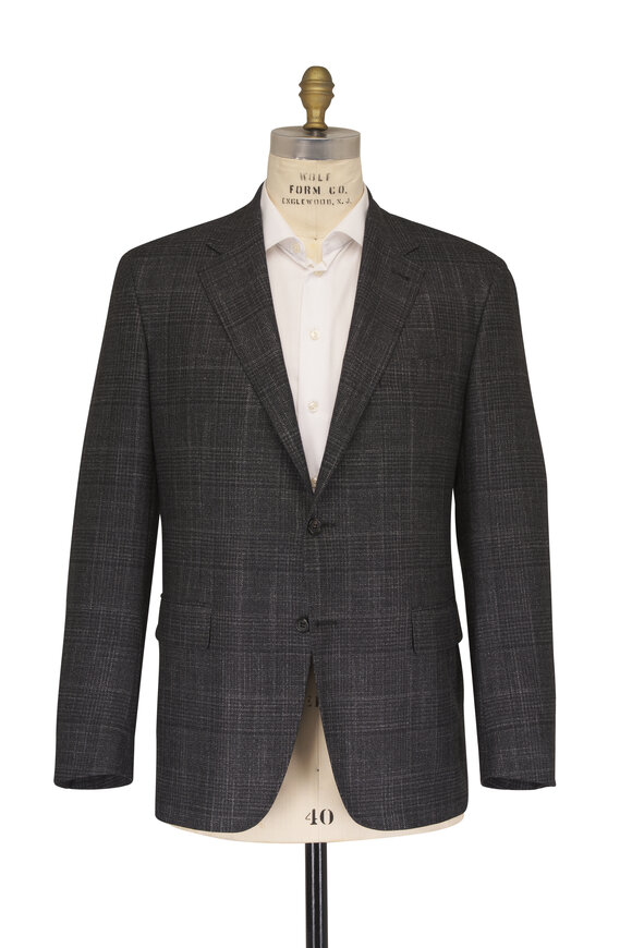 Canali Charcoal Gray Subtle Plaid Sportcoat - view 3