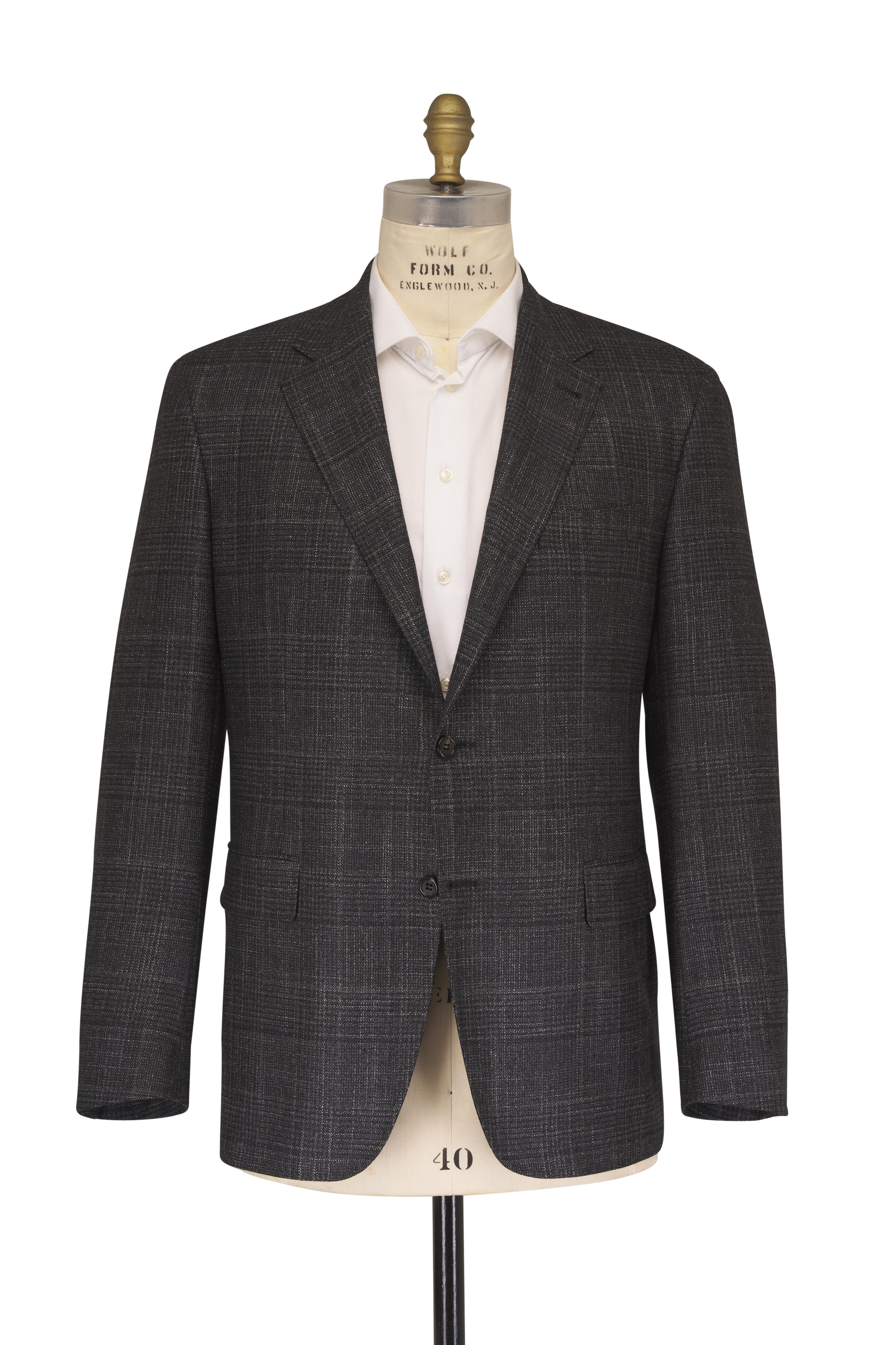 Canali - Charcoal Gray Subtle Plaid Sportcoat - view 6