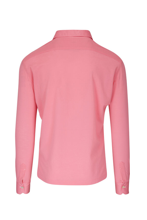 Kiton - Pink Long Sleeve Polo