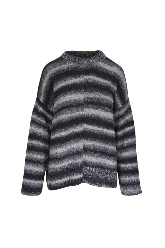 The Elder Statesman Rover Black Stripe Boucle Pullover