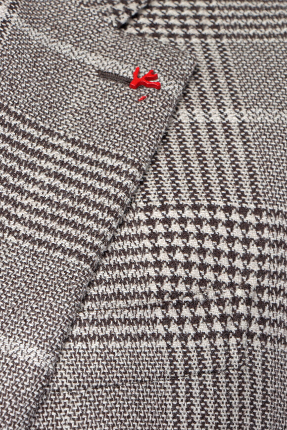 Isaia Sand & Chocolate Glen Plaid Sportcoat - view 3