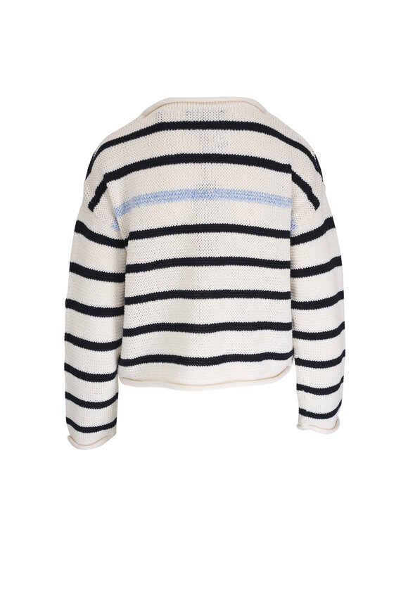 Veronica Beard - Rori Off White Stripe Sweater 