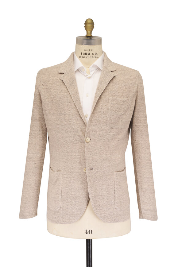 Patrick Assaraf Grain Linen & Cotton Herringbone Knit Sportcoat - view 2