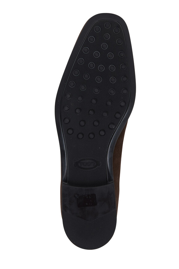 Tod's Gomma Dark Brown Suede Penny Loafer - view 9