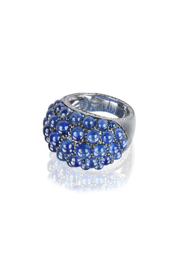 Nam Cho Blue Sapphire & Diamond Bubble Dome Cocktail Ring