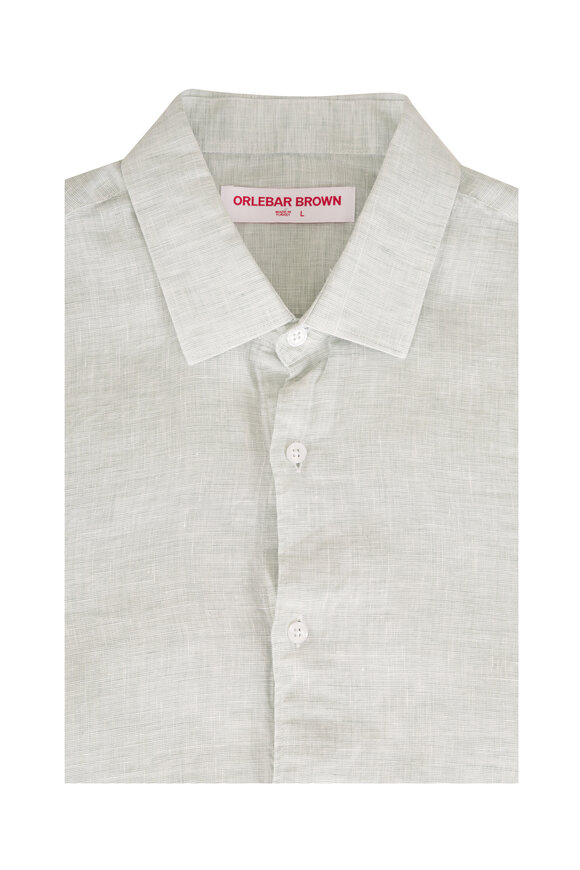 Orlebar Brown Giles White Jade Linen Sport Shirt - view 1