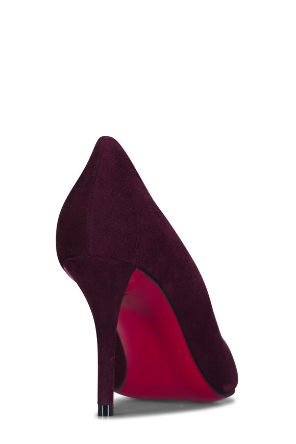 Christian Louboutin Miss Z Amara Burgundy Suede Pump, 80mm - view 5