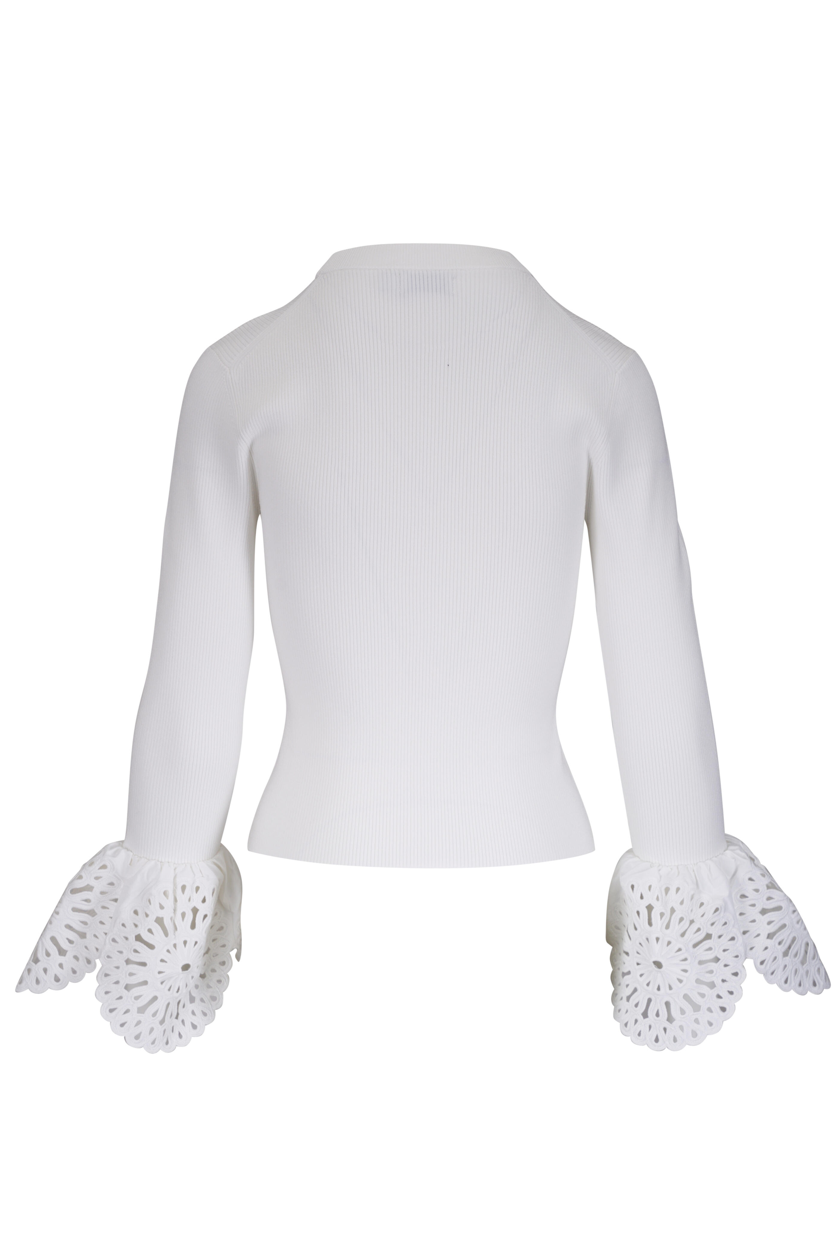 Simkhai - Elyse White Embroidered Cuff Top