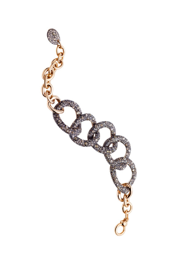 Pomellato - 18K Rose Gold Tango Cognac Diamond Link Bracelet