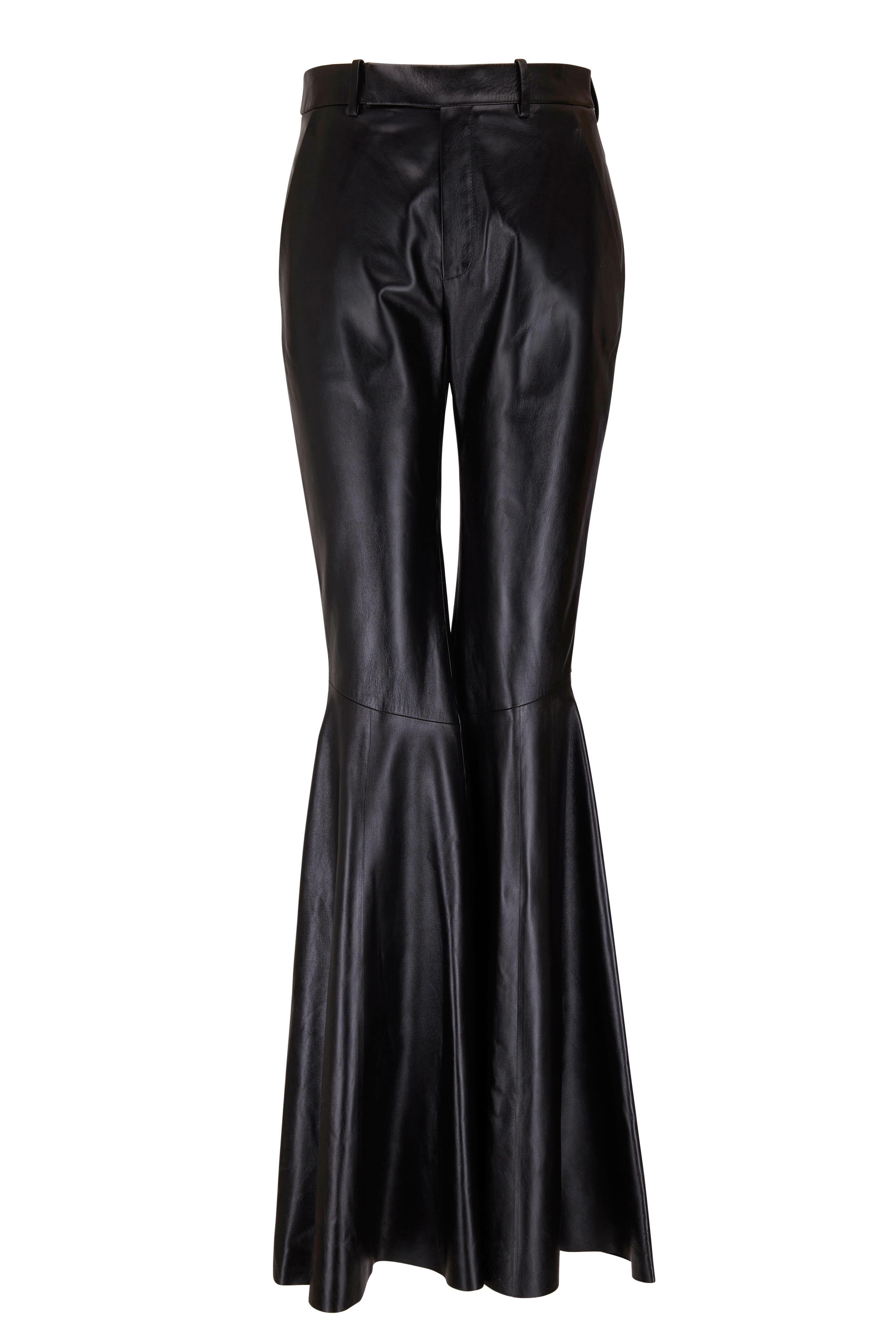 Saint Laurent Women's Slim-Cut Velvet-Effect Trousers