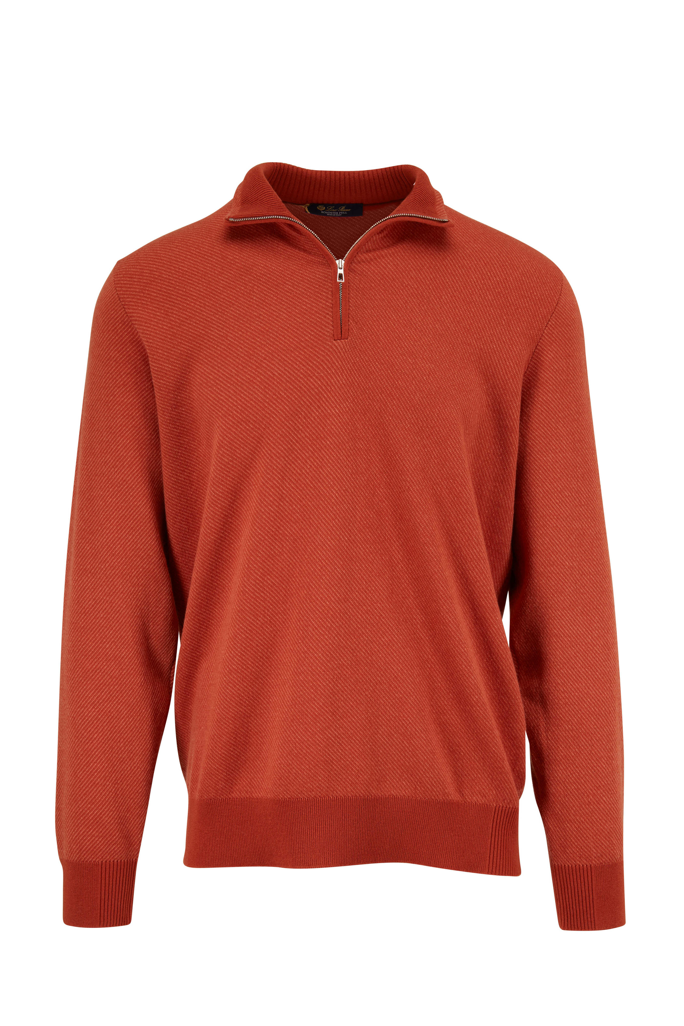 Loro Piana オレンジ色 セーター 42 Loro Piana - Roadster Orange Quarter Zip Pullover