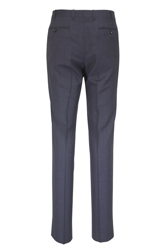 Canali Dark Blue Micro Check Wool Suit - view 5