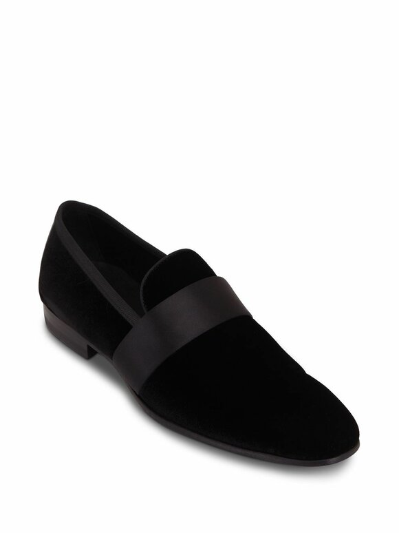 Magnanni - Jenaro Black Velvet & Satin Dress Shoe