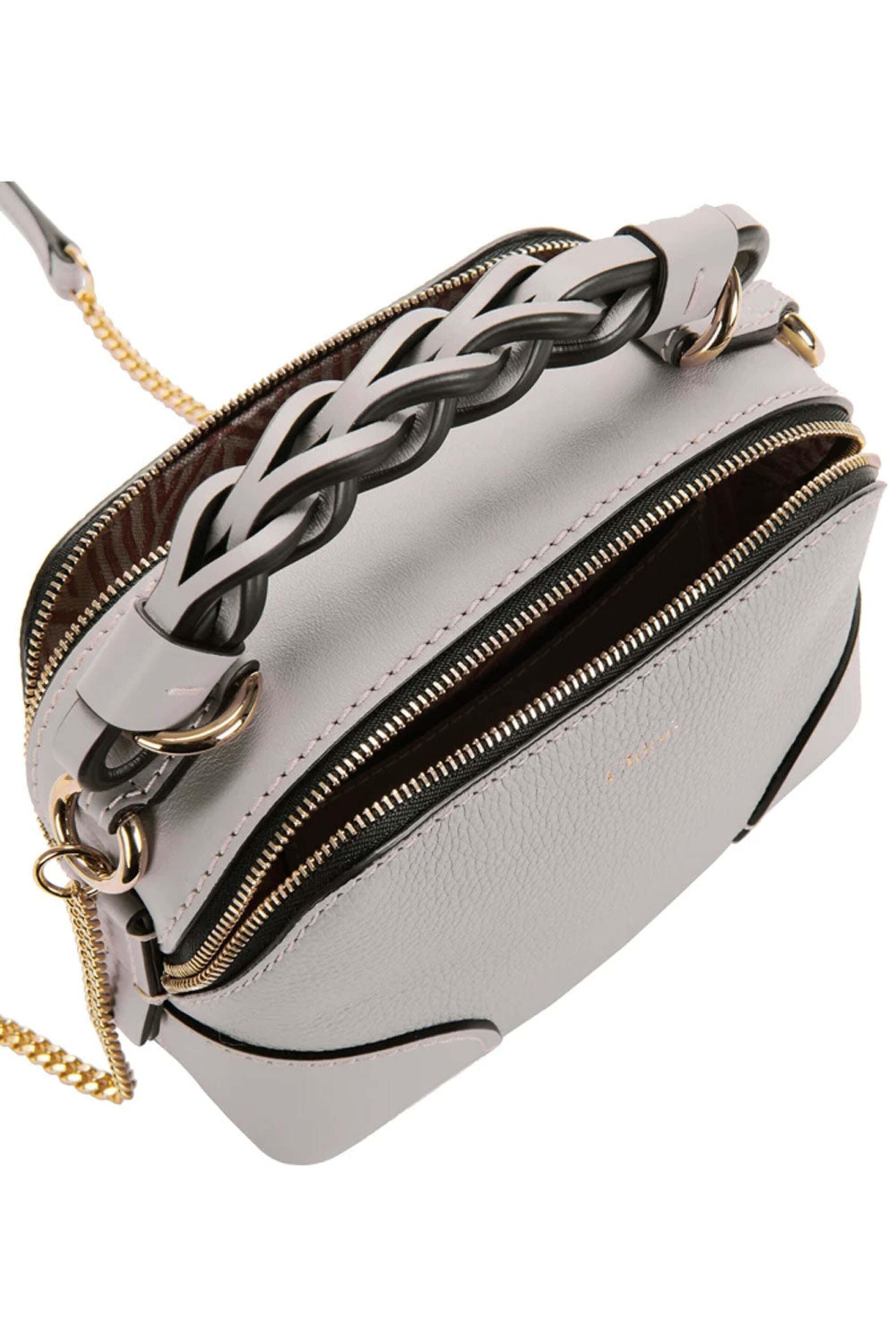 Chloé - Mini Daria Stormy Grey Leather Satchel