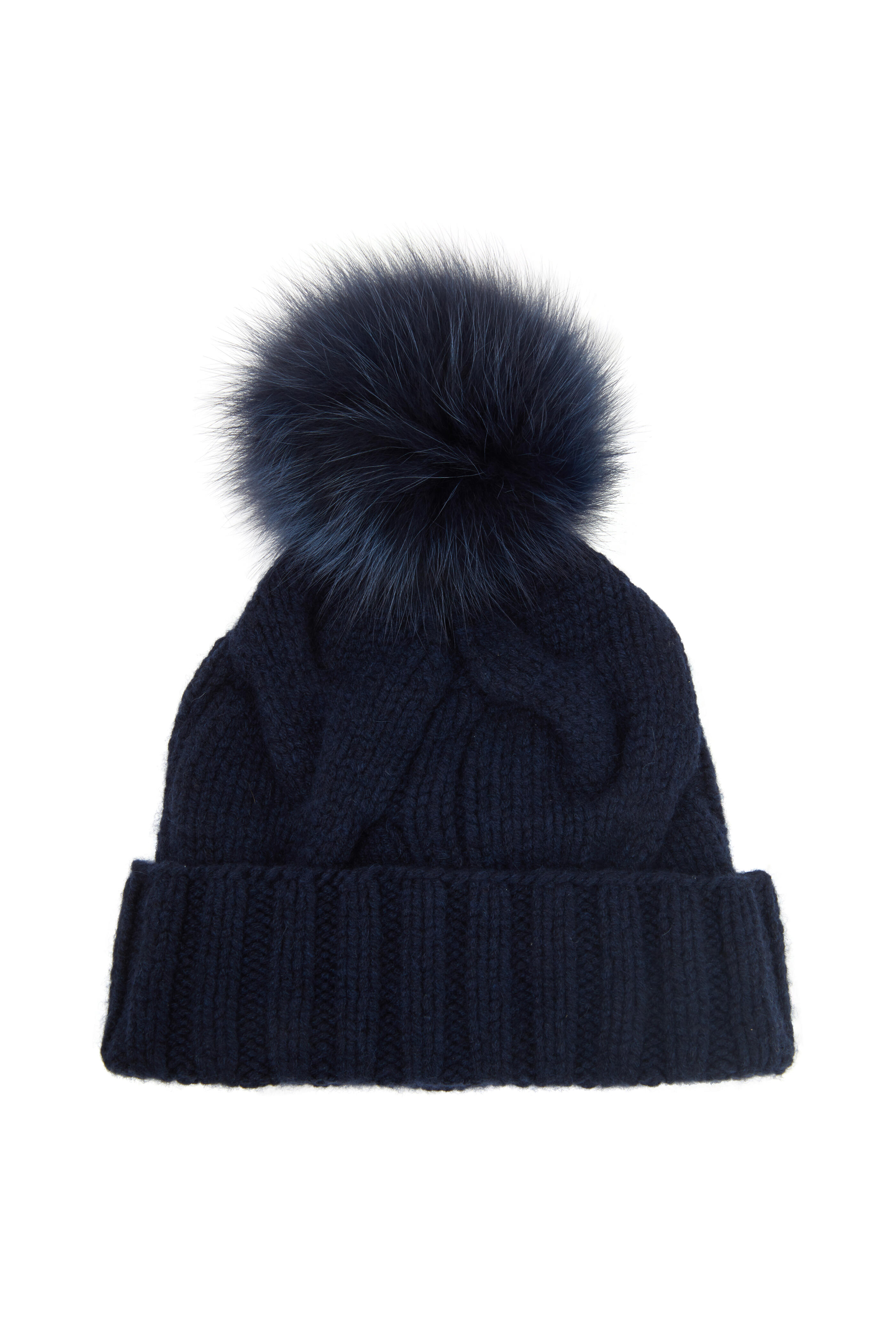 Loro Piana - Gray & Black Baby Cashmere & Fox Fur Beanie display picture 3