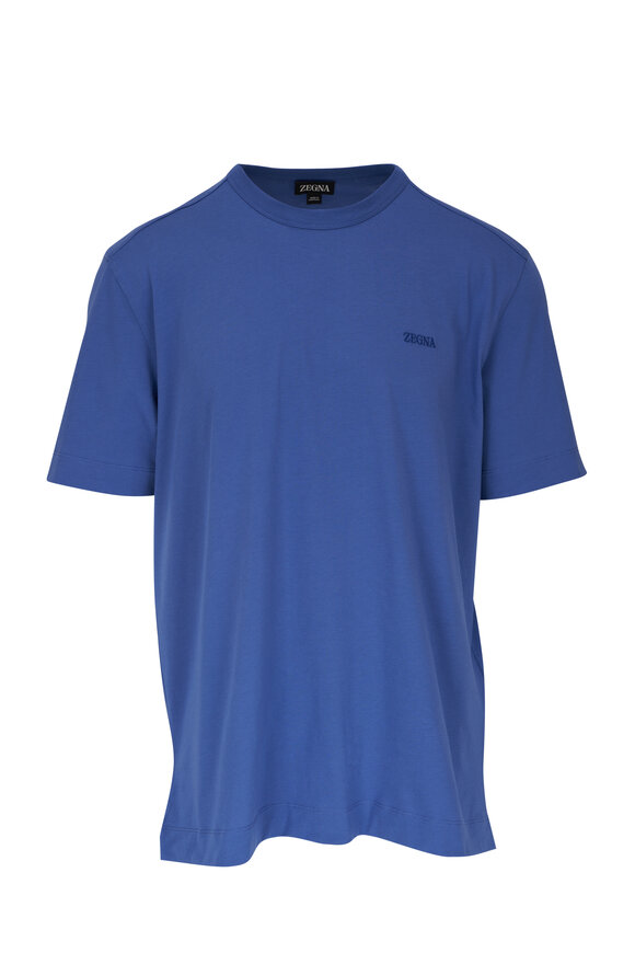 Zegna Royal Blue Cotton T-Shirt