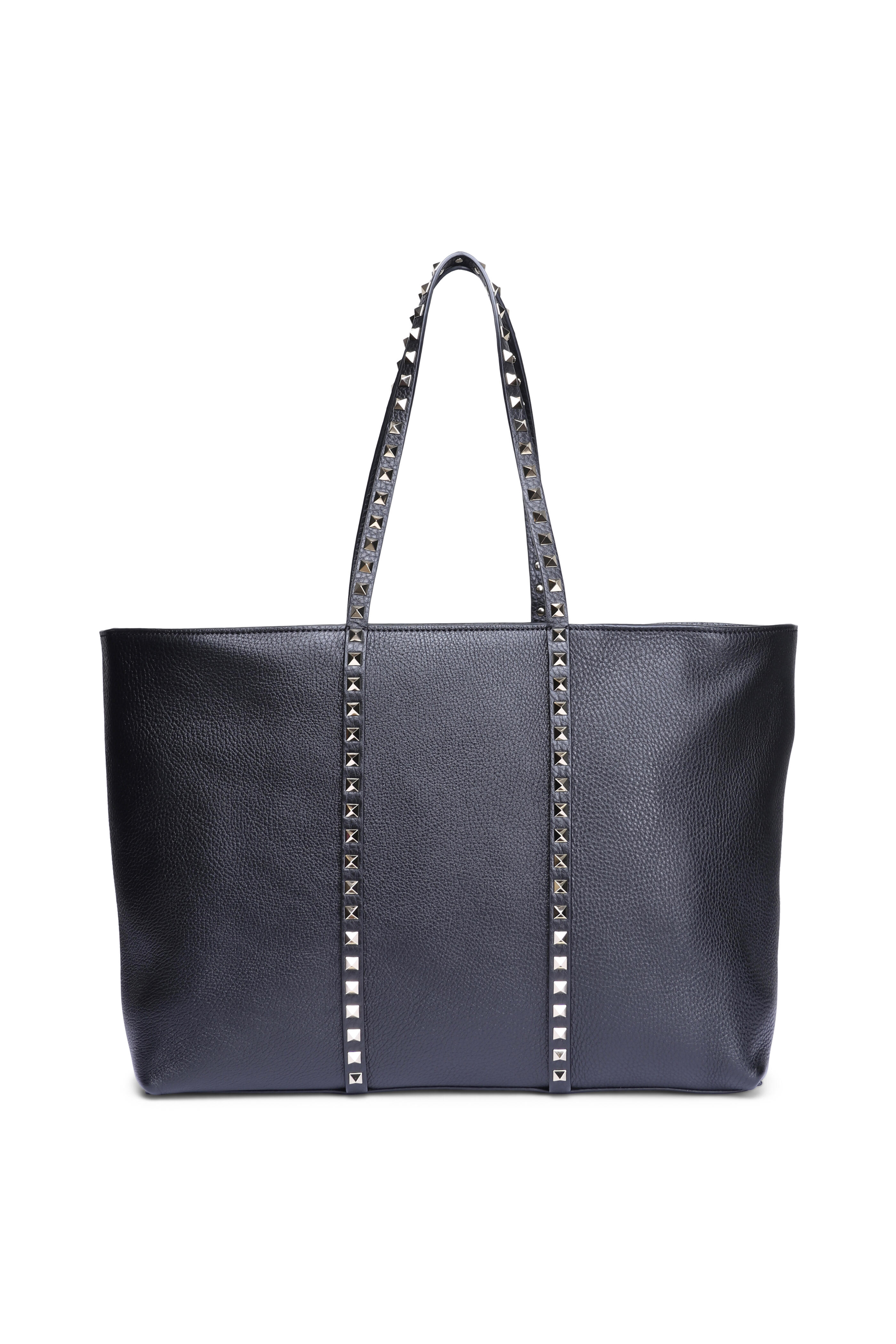 Valentino Garavani - Medium Rockstud Black Leather Tote
