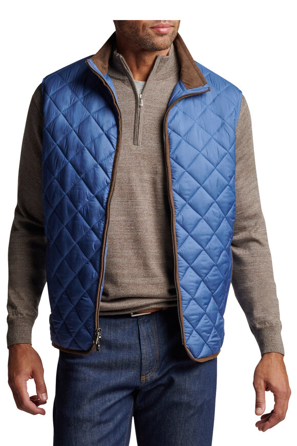 Peter Millar - Blue Essex Quilted Travel Vest 