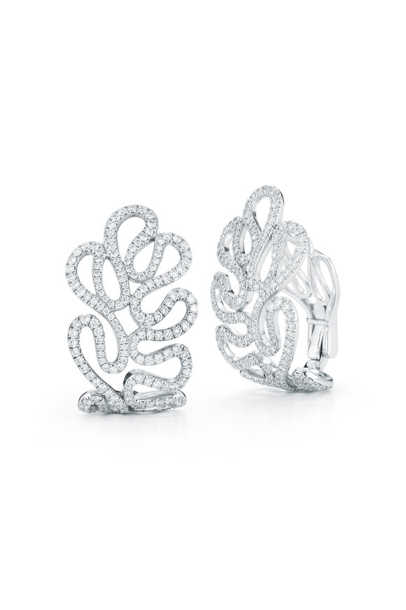 Miseno - Sea Leaf Diamond Earclips