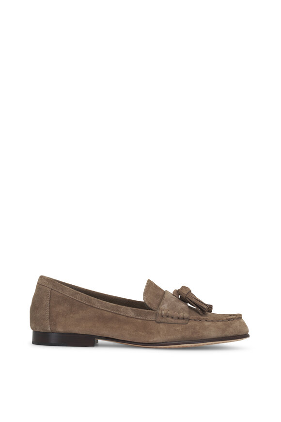 Veronica Beard - Taupe Suede Tassle Penny Loafer