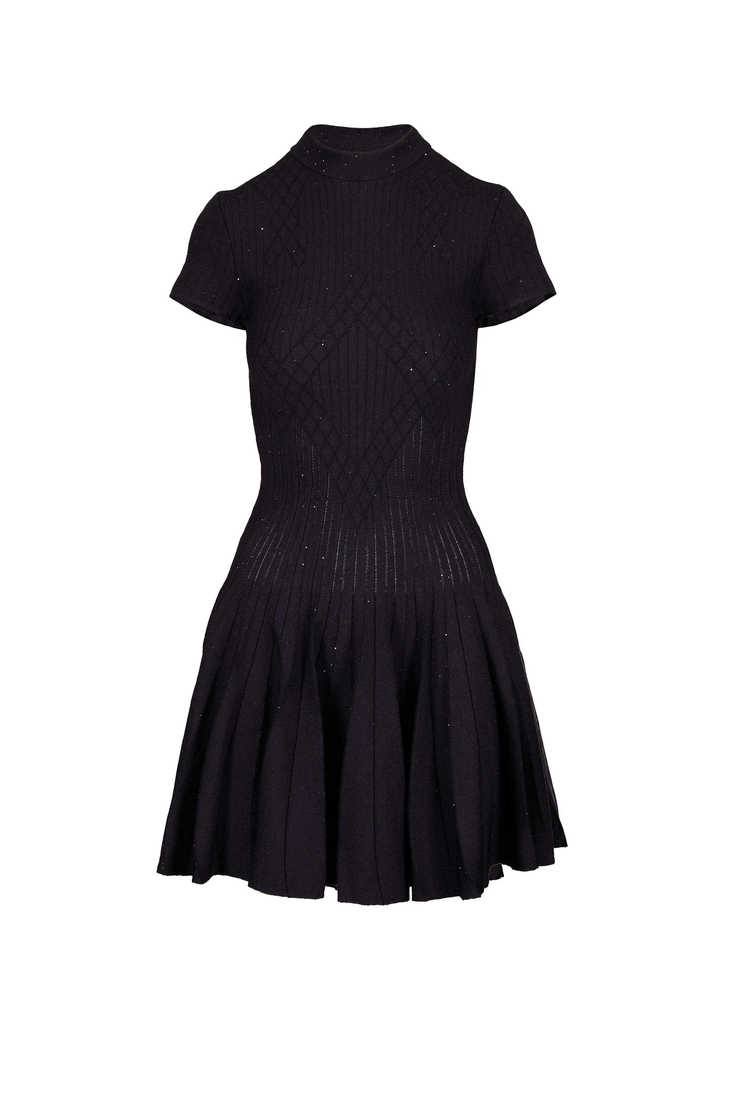 Balmain - Glitter Knit Dark Blue Mini Dress - view 1