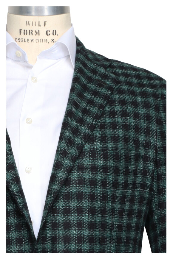 Kiton Emerald Green & Black Check Sportcoat - view 1