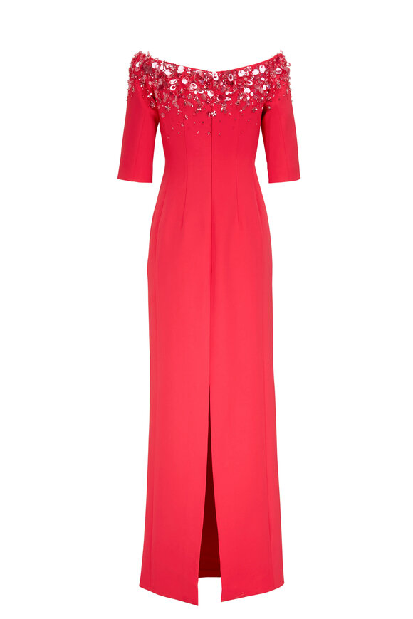 Carolina Herrera - Raspberry Off-The-Shoulder Gown