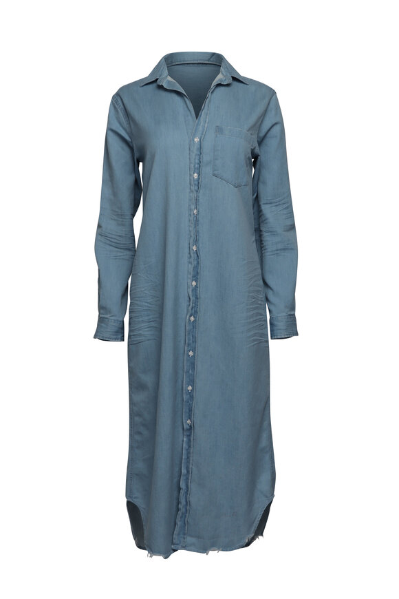 Frank & Eileen Rory Classic Blue Wash Denim Maxi Shirtdress