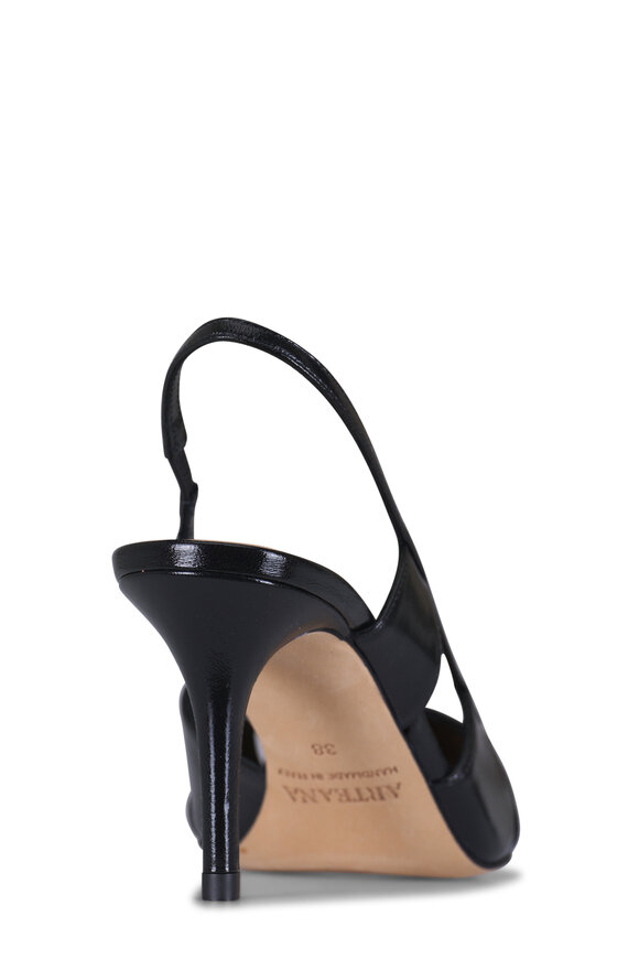 Arteana Savona Black Leather Slingback Pump, 75mm - view 4