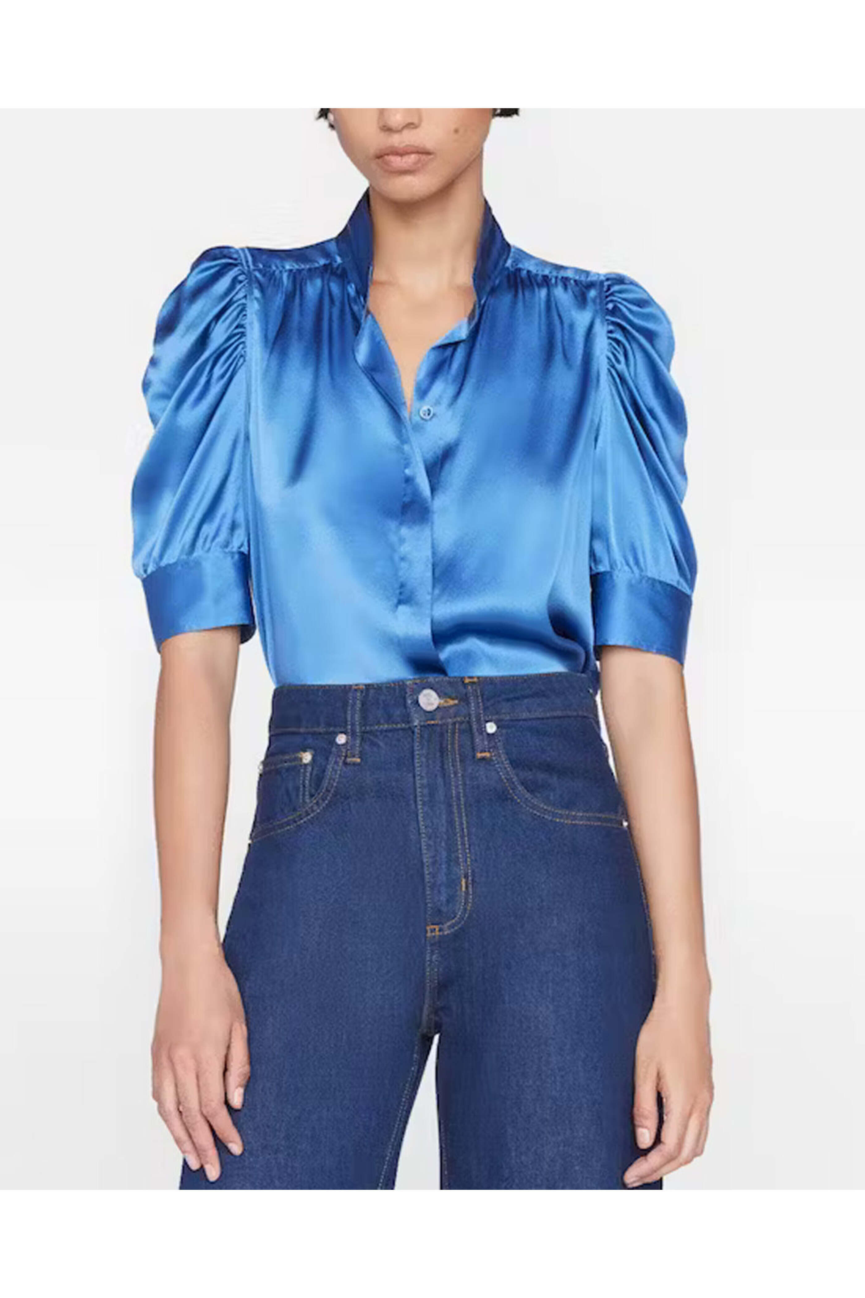 Frame - Slate Blue Gillian Blouse