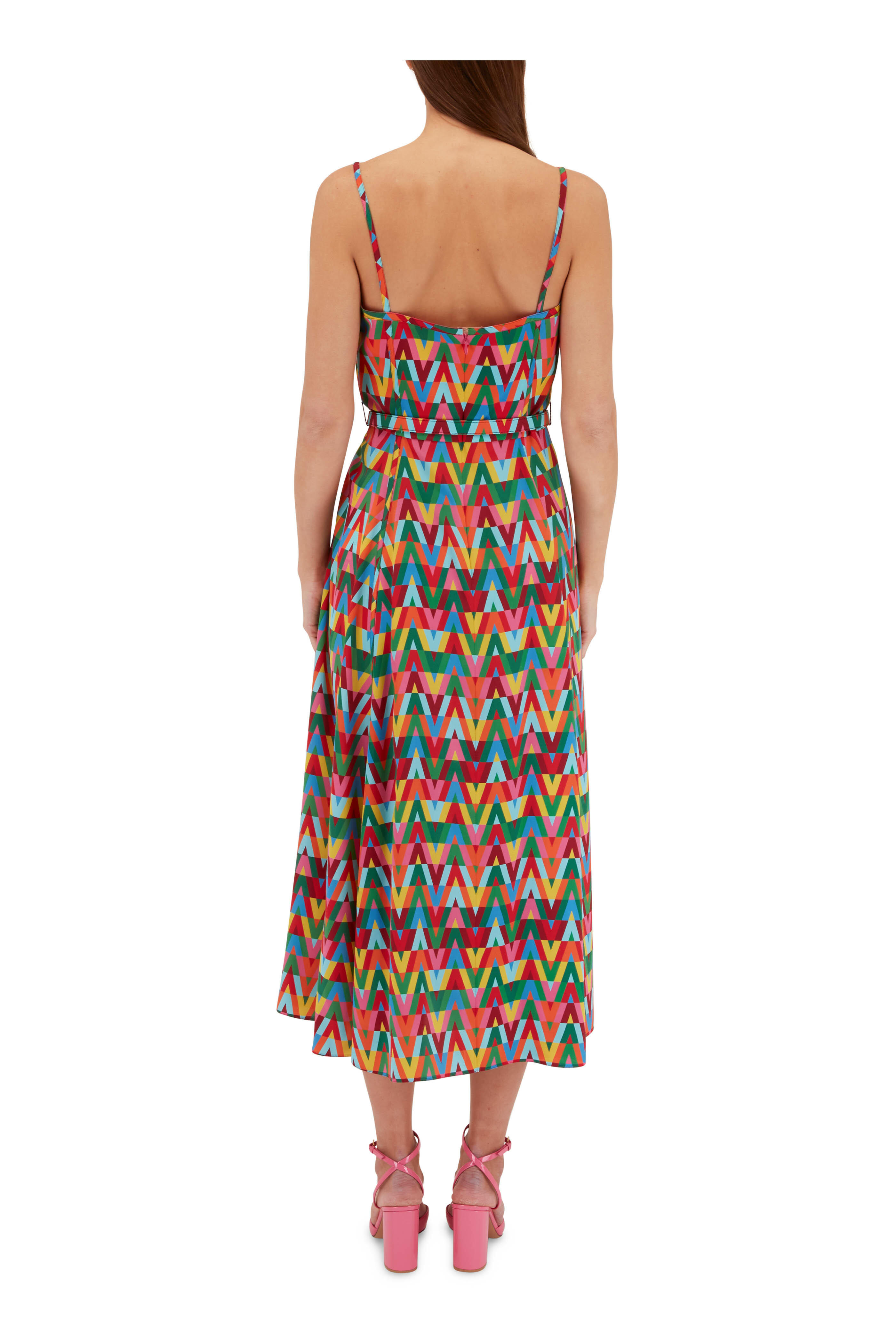 Valentino - Multicolor Silk Crepe Sleeveless Dress
