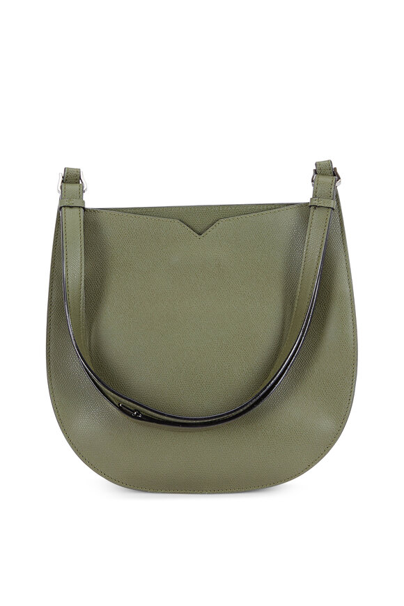 Valextra - Weekend Moss Saffiano Convertible Small Hobo Bag