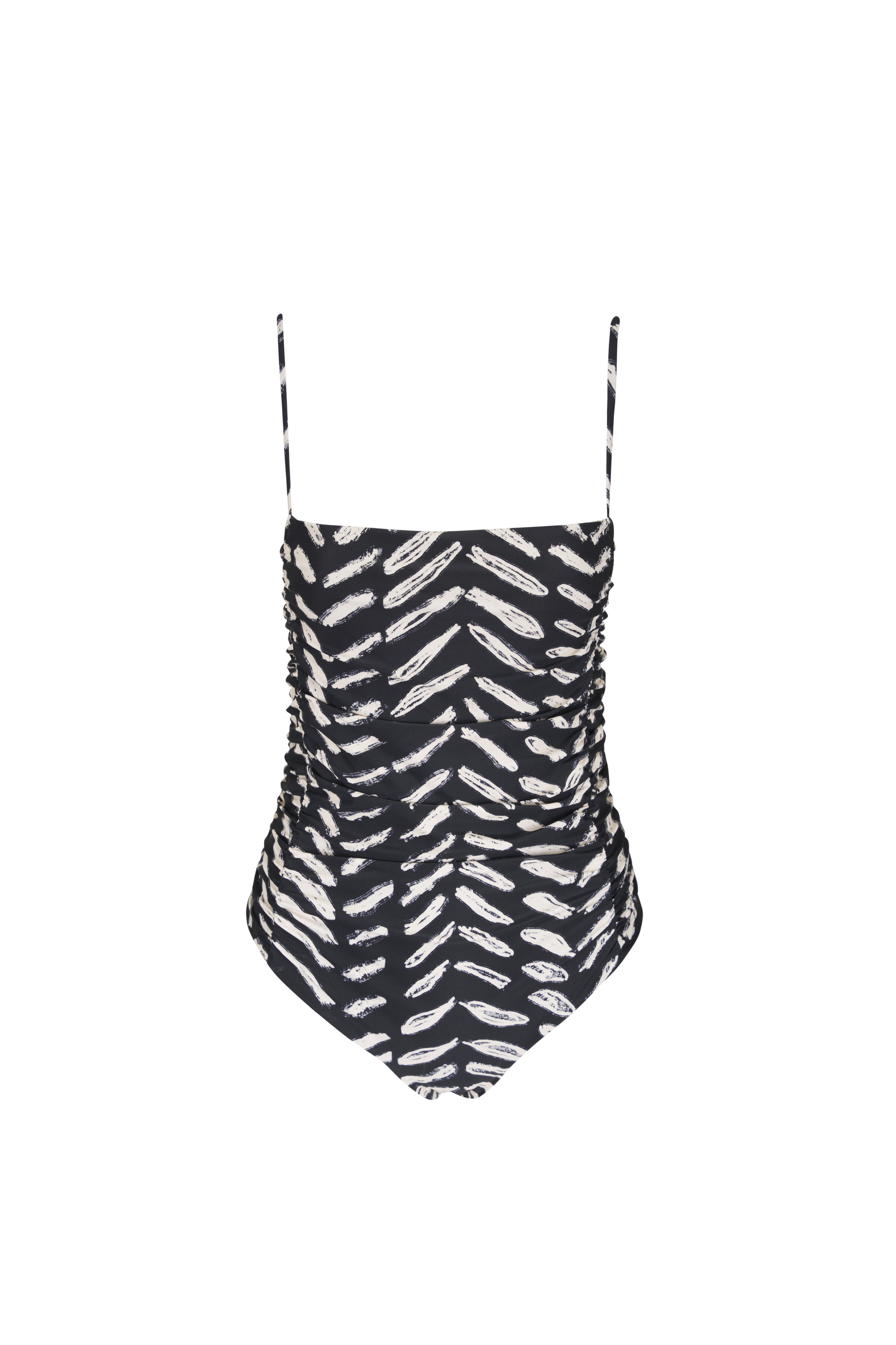 Johanna Ortiz - Whispering Tides Black & Ecru One Piece Swimsuit - view 1
